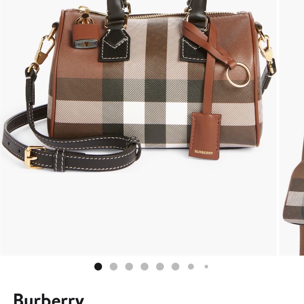 Burberry Mini check canvas & leather bowling bag! Used once